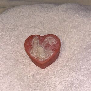 Light pink trick box with bleed clay material soapstone jewelry box